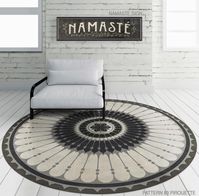 Spicher and Company Pirouette Round Vinyl Floorcloth. This post contains affiliate links that helps support my design blogging efforts if you make a purchase. #afflink #affiliate