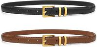 VONMELLI Leather Thin Belts for Women, Fashion Women's Skinny Belts Thin Ladies Belts for Jeans Dress Pants