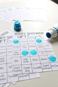 Baby Shower Bingo! A great activity to entertain party guests while the mama-to-be opens gifts! Printable baby shower activity