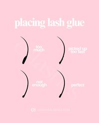 If you're wondering how much glue to put on a lash extension check this out! Too much and you can damage the natural lashes, too little and the lashes may pop off. Keep practicing to get the right amount of glue.