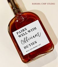 Officiant Whiskey Label, Pairs Well With Officiant Duties, Officiant Gift, Wedding Officiant Liquor Label, Officiant Wedding Gift - Etsy