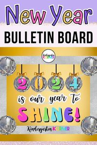 Looking for unique bulletin board ideas to celebrate the new year in your classroom? Check out this cute new year's goal writing craft for preschool, pres-k, kindergarten, and elementary, that will make an awesome January bulletin board