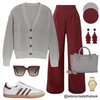 Burgundy Trousers - 10 Outfit Ideas 🐙 Here are 10 more colors that pair well with burgundy! Which is your favorite? As fall approaches it’s time to break out our sweaters. Instead of just pairing them with jeans, here’s a reminder that wide leg trousers are a more elevated option but just as comfortable! So for an elevated casual look, try pairing your sweaters with your trousers! You can still wear your sneakers with them! 😉 So save this post for style inspiration and look in your closet to...