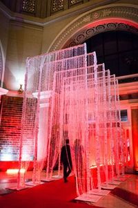 As guests entered into the Governors Ballroom, a red carpet and structures laden with strands of crystals formed a Hollywood-style entrance. Photo: John Tan/Best of Toronto