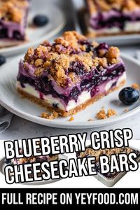 Blueberry Crisp Cheesecake Bars