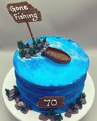 Fishing themed buttercream cake with my @lacupelladesign cake comb and handmade chocolate decorations. #cake #cakes #cakesofinstagram #cakedecorating #cakedesign #buttercream #buttercreamcake #pnwbaker #dessert #desserts #birthdaycake #birthdaycakeideas #birthdaycakes #fishingcake #cakesformen #mancake #mancakes #pnwbaker #cookiesbykinski