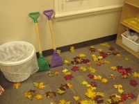 dramatic play - Fall leaf raking!