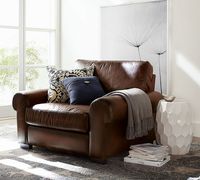 Turner Roll Arm Leather Armchair | Pottery Barn