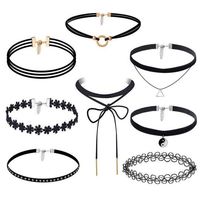 8-12Pcs Different Gothic Stretch Velvet Tattoo Lace Choker Necklace Se – intothea