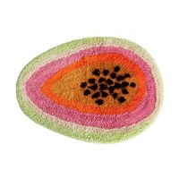 PRICES MAY VARY. Premium Quality : The front fabric is made of flocked, and it feels super soft and skin-friendly. The back is TPR, which is non-slip material, so this bathroom door mat is suitable for your bathroom, bedroom. This cute Fruits Shape rug size : 47x65cm/18.5x25.6in, The color is Multicolor Cute Design : Pretty cartoon Fruits design, super cute and vintage non slip bathroom rug can be used for bathroom showers, bathtubs, living room, and kitchen doormats.You can also give this fun b