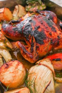 Craving a taste of the tropics, try this simple gluten-free recipe for Pineapple Glazed Roast Chicken. Imagine succulent crispy chicken glazed to perfection, infused with the sweetness of pineapple, paired with a medley of roasted caramelized sweet and savory vegetables. YUM!