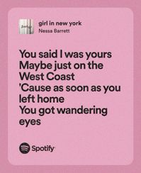 nessa barrett lyrics #girlinnewyork #nessabarrett #nessabarrettedit #nessabarrettlyrics #nessa #songlyrics #lyrics #lyricedits #spotify #songquotes #quotes #words #feelings #sadlovequotes #grunge #altgirl #alternativegirl #newyork #nycgirl #nyc #newyorkcity #citygirl #pink #theotherwoman