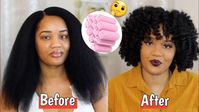 SPONGE ROLLERS ON BLOW DRIED NATURAL HAIR - YouTube