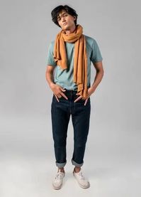 Buy No Nasties Sustainable Almond Knitted Winter Neck Scarf For Men Online