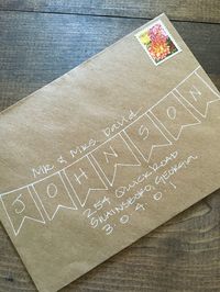 Kraft paper addressed envelopes. #handlettering