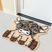 PRICES MAY VARY. Size and Material: this highland cow bath rug, which measures about 24 x 24 inches, designed with a cute cow theme; It's crafted from imitation cashmere material, which is incredibly soft and fluffy, providing the utmost comfort for your feet Water Absorbent: this western cow decor mat is nicely at soaking up a lot of water very quickly; Plus, they dry fast, which helps create a healthier environment and provides comfort; It'll even protect your floor from any dripping water Non