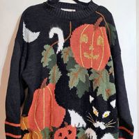 #sweater #knit #halloween #pumkin #cats