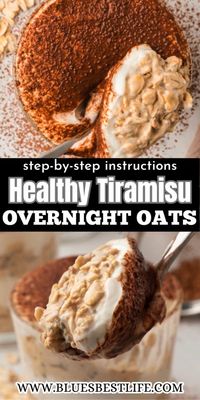 This tiramisu overnight oats recipe is an easy and healthy recipe. This is made with layers of Greek yogurt for protein. Perfect for meal prep when you need a quick grab and go breakfast.