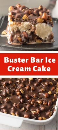 Buster Bar Ice Cream Cake - Yummy Recipes | Recipe | Buster bar dessert, Ice cream recipes, Cream recipes