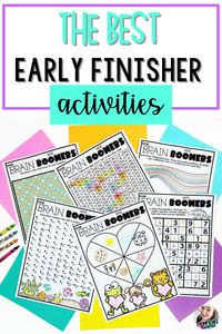 Do you have a lot of early finishers in your elementary classroom? Are you looking for new early finisher activities. In this post, I share ideas for early finishers that are fun and engaging for all students. I share brain boomers which are my signature early finisher activities for kids. Your fast finishers will be able to do a variety of early finisher activities like puzzles, mazes, comic making, math activities, drawing, pencil tracing, challenges, mindful coloring.