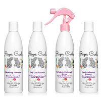 **Winner of Naturally Curly 2019 Best of the Best Leaders in Curl Award: Best Emerging Brand The Complete Rizos Curls 4-Step Bundle! This 4-step system will have your hair looking luscious and manageable with hydration, definition, and detangling – as easy as 1, 2, 3...4! Refresh and define your curls, coils, and waves and see the results for yourself! So wave goodbye to bad hair days and say hello to The Complete Rizos Curls 4-Step Bundle! For: Award-winning bundle features everything you need