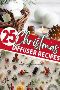 These DIY Christmas diffuser blends will get you in Get the holiday spirit! This post features 25 holiday essential oil recipes, including a Christmas spirit diffuser blend and many more. Christmas essential oils and tips for setting up a Christmas diffuser.Use peppermint and blends with pine and vanilla in your diffuser for a refreshing tree scent. Enhance the aroma by adding these oils to candles or soap.