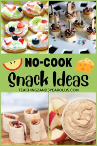 Easy snacks for kids that do not require an oven or stove! Perfect for the classroom, or when you are looking for an easy cooking activity at home.