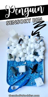 Check out this super fun DIY penguin sensory bin you can make for your kids! This was so much fun for our kids, so I knew I had to share so you can make this Christmas sensory bin too.