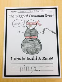 Use this fun activity after reading the story "The Biggest Snowman Ever!" In the story, mice come up with their own fun snow person such as a snow princess or a snow martian. Students can come up with their own, and complete the sentence!