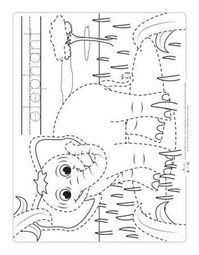 Elephant coloring page for kids.