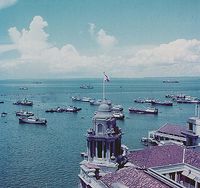 Singapore Harbour (with Clifford Pier) 1956