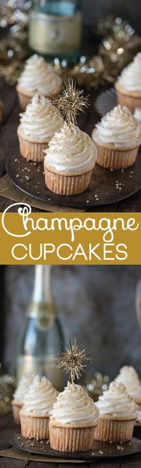 This easy champagne cupcake recipe with champagne frosting is a New Year’s Eve dessert you won’t want to miss!