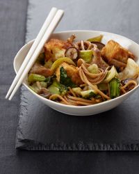 crispy tofu with noodles.