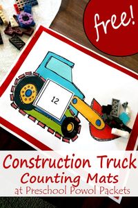 Perfect!! I can use these construction truck counting pages with LEGO, blocks, or other manipulatives! Perfect for preschool, kindergarten, and 1st grade, and great for homeschool or classrooms!!