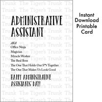 "Take the time to appreciate the work of all administrative support professionals in your office with our printable cards for Administrative Assistant's Day! Our cards are perfect for recognizing the hard work and dedication of secretaries, administrative assistants, executive assistants, personal assistants, receptionists, client services representatives, and any other administrative support professionals. Find more Administrative Assistant Cards here: https://bit.ly/3mqgIg2 *You will receive a