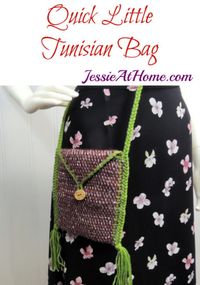 The Quick Little Tunisian Bag was created because I designed a Quick Little (crochet) Bag a few years ago and I thought knitters deserved one as well.#RedHeartYarns #JoyCreators #Yarspirations #QuickLittleKnitBag #TunisianPattern #FreeTunisianPatterns #CrossBodyBag #Purse #TunisianGifts #MarlyBird #24DaysOfQuickies #Yarn #Crafts #DIY #JessieAtHome #JessieRayot