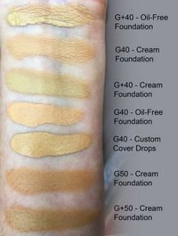 Re-done olive-friendly foundation swatches, including CoverFX G+ line - Imgur