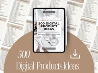 Boost your business on Etsy or any platform with 500 digital product ideas designed for passive income for small business owners. you can easily create best-selling products to sell on platforms like Etsy or any other platform  You will get: 1 PDF contains 500 digital product ideas for 25 different niches NOTE:  This is a DIGITAL product only. NO physical item will be mailed to you. Due to the nature of this product (digital download), the purchase is NON-REFUNDABLE. Terms of use: you can resell