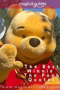 Looking for inspirational Disney quotes? Magical Guides brings you the best Disney character quotes from Winnie the Pooh & friends! These timeless Disney quotes are perfect for capturing the Disney aesthetic, with heartwarming lessons on friendship & loyalty. Whether you're seeking motivational quotes or just love a nostalgic Disney moment, these words from the Hundred Acre Wood are sure to inspire & uplift. Perfect for social media captions or a daily dose of positivity!