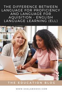 It’s important to understand that there are two types of language that must be considered when working with ELLs – language for proficiency and language for acquisition, and it’s about striking the right balance between the two. Visit our blog to learn more. - #ell #englishlanguagelearning #englishlanguagelearners