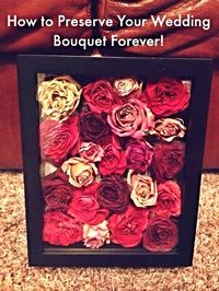 Here is such a smart way to keep your wedding flowers forever. What a cute DIY wedding project!