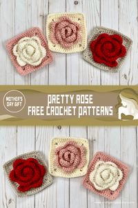 Mother's Day Gift - 5 Pretty Rose FREE Crochet Patterns - iGOODideas.com