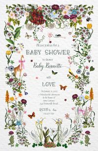 "Elevate the charm and sophistication of your occasion with our fashionable and stylish template for baby shower.  This template showcases a playful and distinctive garden floral illustration, and with your choice of font, it can be easily personalized to suit your needs for a baby shower, bridal shower, bachelorette party, birthday celebration, and other events. WHAT YOU WILL RECEIVE: Included in your purchase will be one digital download and instructions on how to edit on various platforms. Customize for a Wedding Invitation, a Save the Date, a Menu or bar sign, a Bridal Luncheon, or Brunch! Just fun! US - 5.5\" x 8.5\" and a 3.5 x 4.5 size card for books for baby download.  CUSTOMIZATION MADE EASY: We make it simple for you. Just edit your template on your browser! Edit within the templ