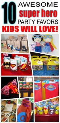 Great super hero party favors kids will love. Fun and cool super hero birthday party favor ideas for children. Easy goody bags, treat bags, gifts and more for boys and girls. Get the best super hero birthday party favors any child would love to take home. Loot bags, loot boxes, goodie bags, candy and more for super hero party celebrations.