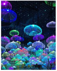 Jellyfish String Light Colorful Fiber Optic Waterproof Garden Decor Lamp 15-60cm | eBay