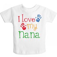 I Love My Nana Toddler T-Shirt White $12.99 www.personalizedgrandma.com #Nana #grandchild