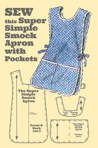 The Super Simple Smock Apron with Pockets Sewing Pattern is a recreation of an authentic 1960's pattern. This vintage pattern is derived from a 1960 styled apron. A staple of every kitchen in the 60s. During this wave of the feminist movement, women started to reject aprons as symbols of womens' domesticity. Enter the smock or cobbler apron, a style traditionally worn by men in trades. A less feminine choice often embroidered in ironic or sarcastic statements.