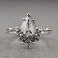 Salt & Pepper Pear Diamond Ring – Point No Point Studio