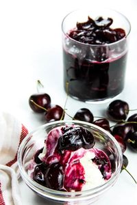 With 4 ingredients this Easy Cherry Compote is the best topping for putting on ice cream, pound cake, or even granola! Perfectly made with fresh cherries! | The Bitter Side of Sweet