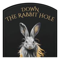 The Rabbit Hole Awesome Gray Rabbit Door Sign